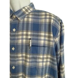 UNTUCKit Flannel Shirt Men XL Soft Blue Gray Plaid Pocket Button Cotton